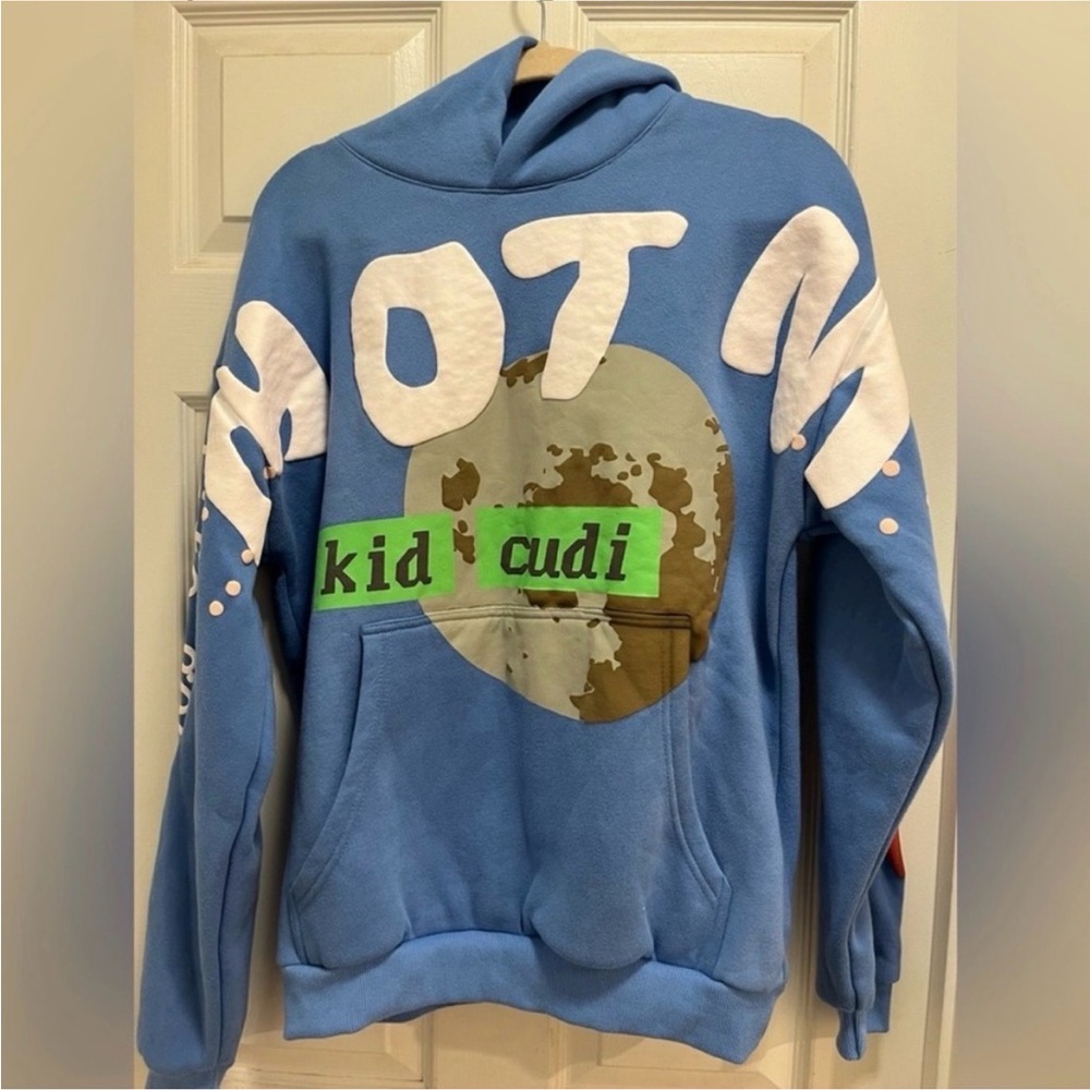 Kid Cudi x CPFM "Life Goes By" MOTM III Blue Puff Print Hoodie Size Med - EUC